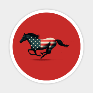 horse, usa flag Magnet